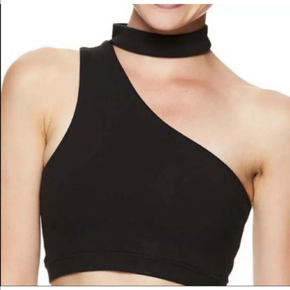 New GAIAM Hudson ASYM BRA Sport Bra Black Yoga